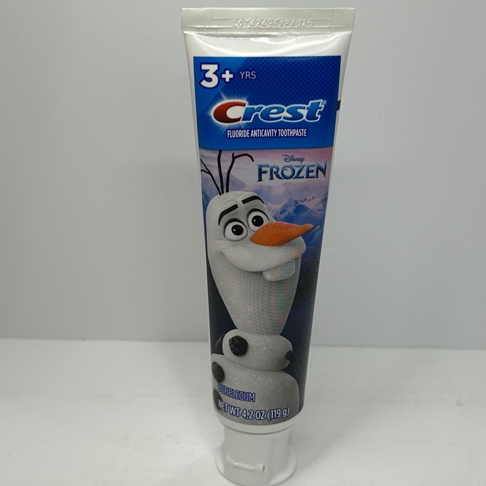 Crest Kids Disney Frozen Olaf Bubblegum Fluoride Toothpaste 4.2 oz Tube Exp 8/26